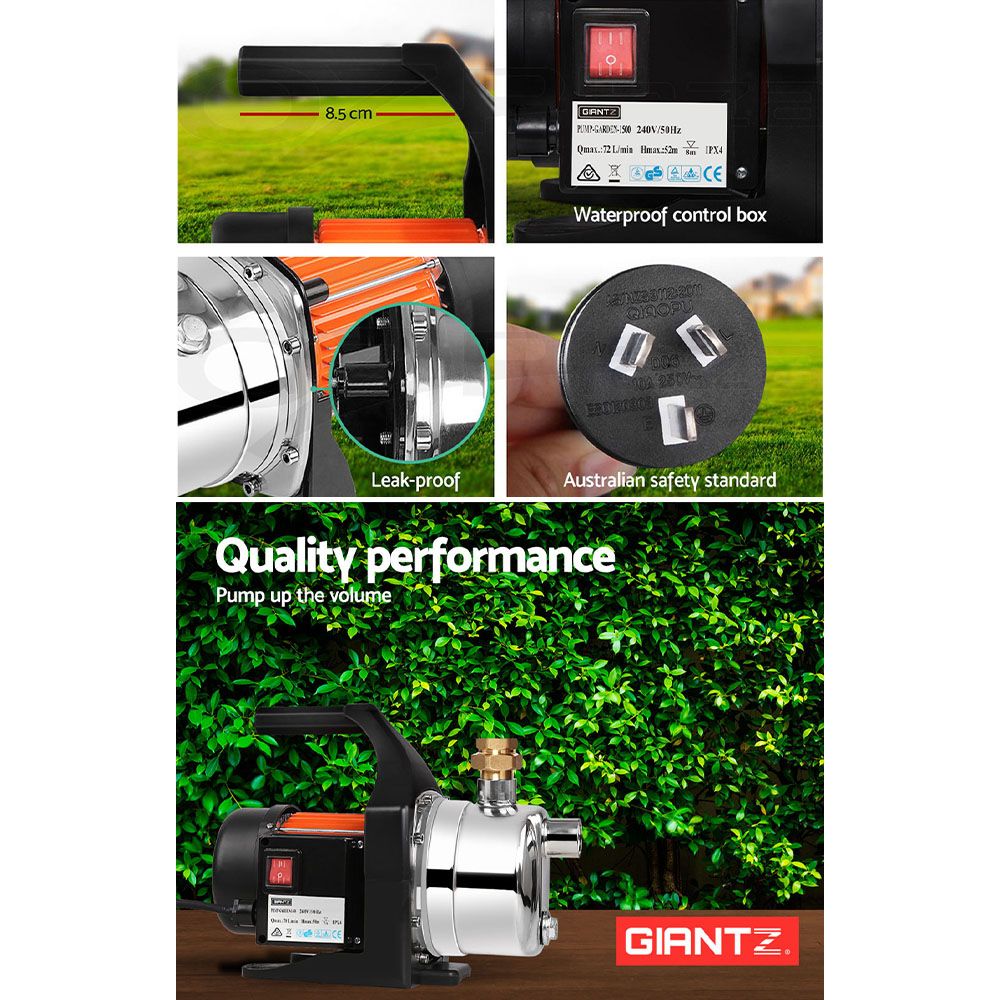 Giantz Garden Water Pump High Pressure 1500W Max. Tank Rain Farm Irrigation House