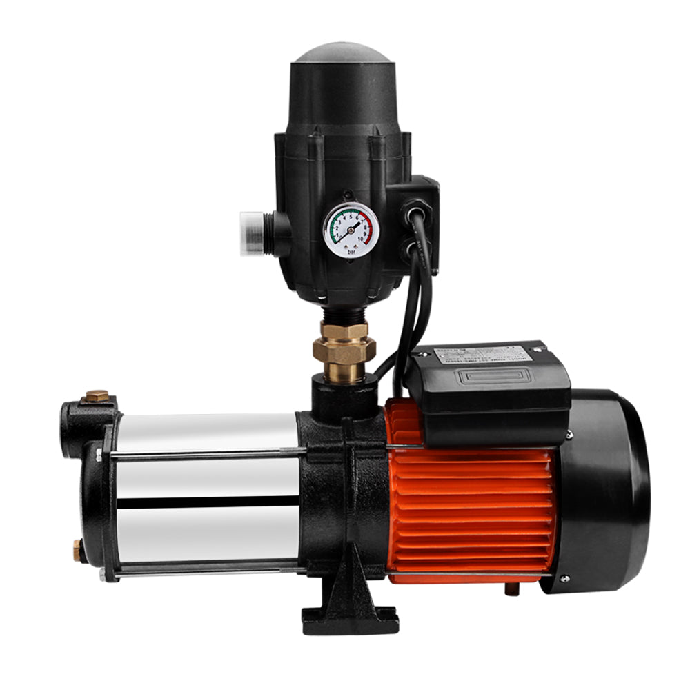 Giantz 1800W Max 5-Stage Garden Water Pump High Pressure Irrigation Booster Pump, Automatic Multi-Stage External Sprinkler Pump for Rainwater Tank Transfer, Home Farm Lawn, Black