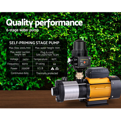 Giantz Garden Water Pump High Pressure 2500W 6-Stage Tank Irrigation Black
