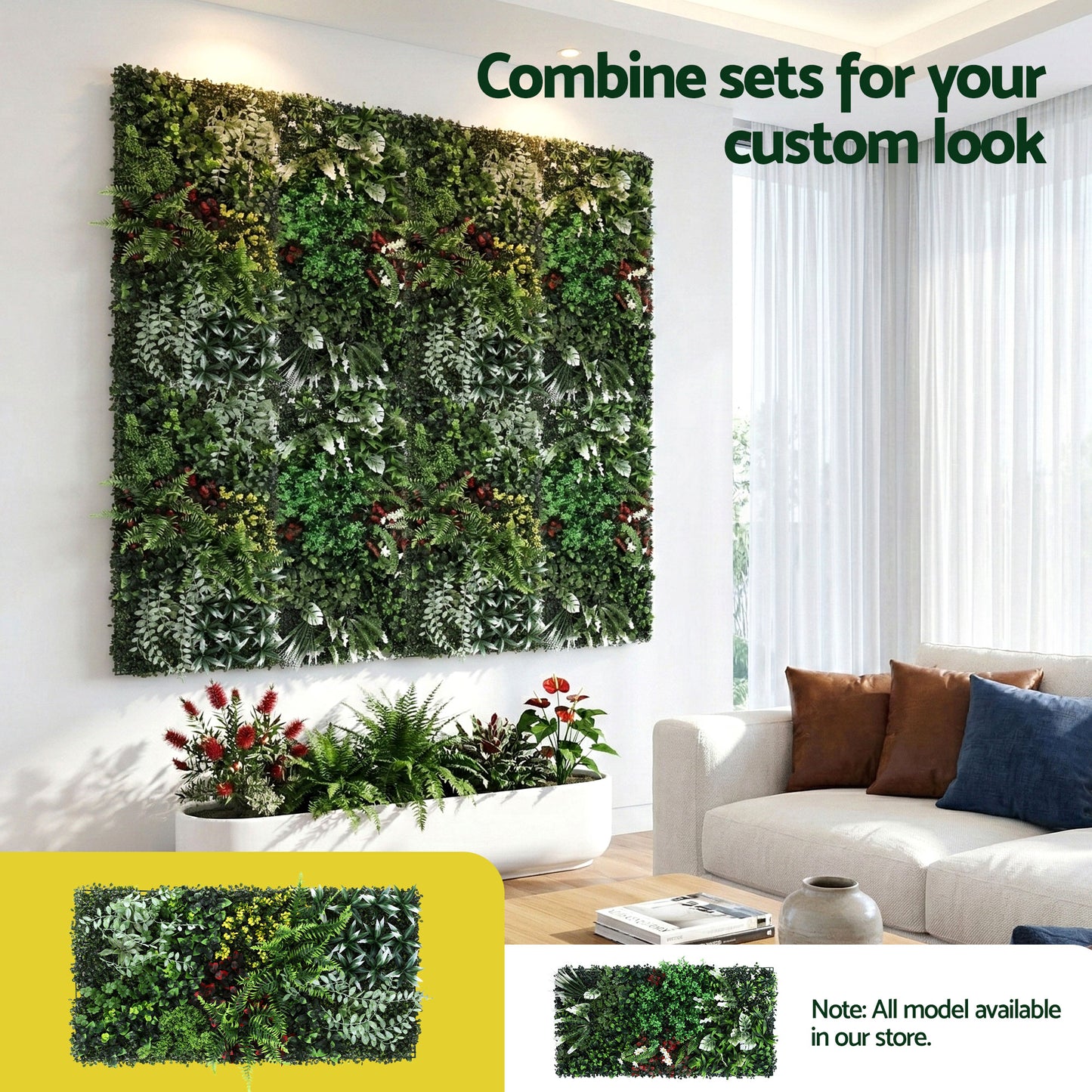 Gardeon Artificial Plant Wall Panels 50X100CM Boxwood Panel Hedge Grass Backdrop Backyard Green Decor
