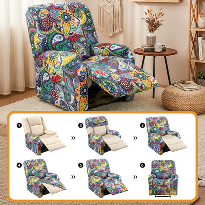 Artiss Split Stretch Recliner Chair Cover, Printed Non Slip Slipcover