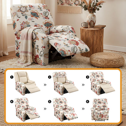 Artiss Split Stretch Recliner Chair Cover, Printed Non Slip Pet Friendly Washable Slipcover for Single Armchair