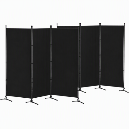 Artiss 3 Panel Room Divider Set of 2 Folding Privacy Screen Fabric Room Separator Partition Black