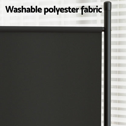 Artiss 3 Panel Room Divider Set of 2 Folding Privacy Screen Fabric Room Separator Partition Black