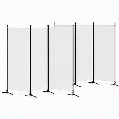 Artiss 3 Panel Room Divider Set of 2 Folding Privacy Screen Fabric Room Separator Partition White