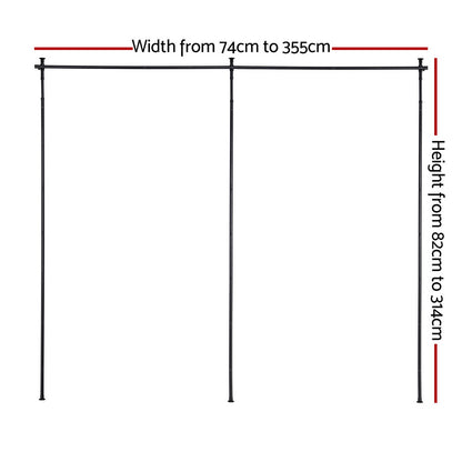 Artiss Room Divider Curtain Rod Extendable Black