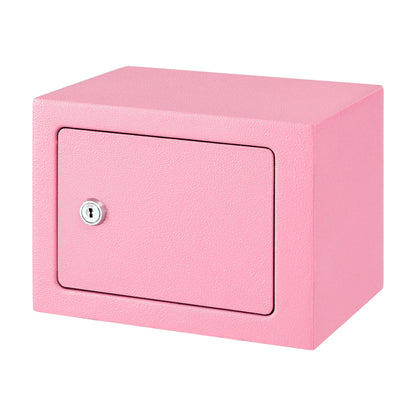 UL-Tech 6.5L Small Safe Box with Key Lock for Cash Mini Home Security Safe Pink