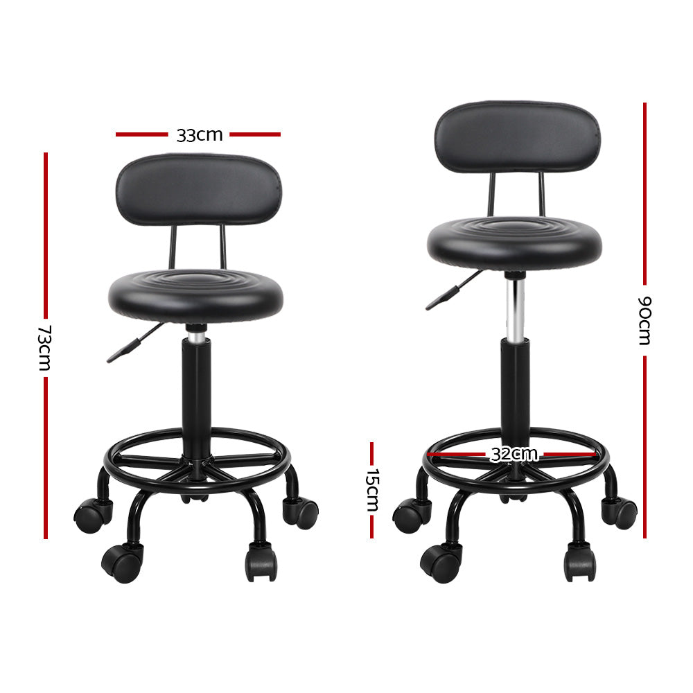 Artiss Salon Stool Swivel Chair Backrest