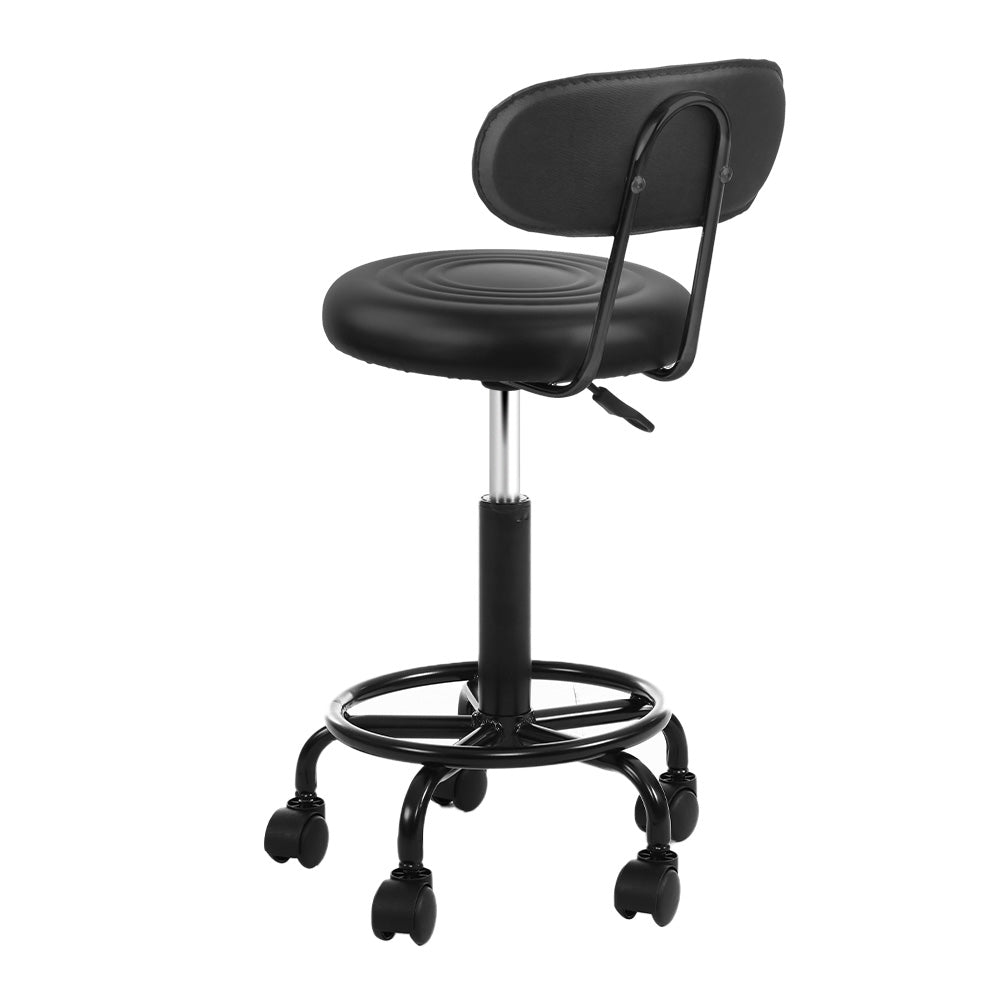 Artiss 2x Salon Stool Swivel Chair Backrest