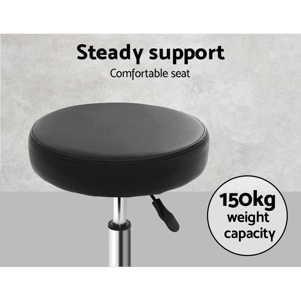 Artiss Salon Stool Round Swivel Chair Black