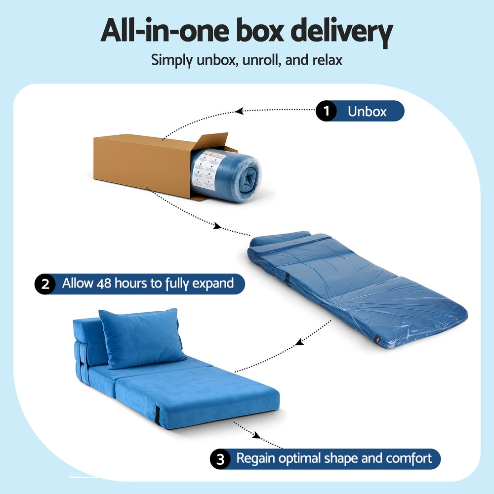 Artiss Convertible Folding Sofa Bed Armless Lounger Foam Floor Sofas Futons Couches