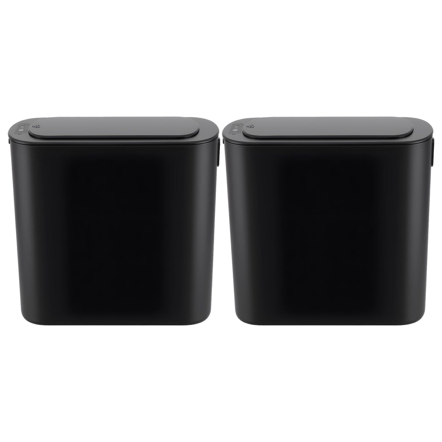 Devanti Automatic Trash Bin 2PCS with Lid 11L Motion Sensor Kitchen Bin Touchless Garbage Can Modern Black Plastic Slim Rubbish Bin with Liner Holder for Kitchen, Home, Office