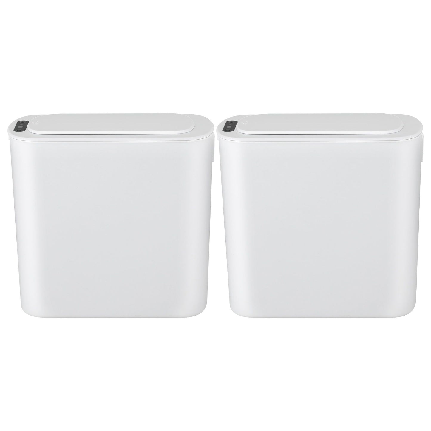 Devanti Automatic Trash Bin 2PCS with Lid 11L Motion Sensor Kitchen Bin Touchless Garbage Can Modern White Plastic Slim Rubbish Bin with Liner Holder for Kitchen, Home, Office