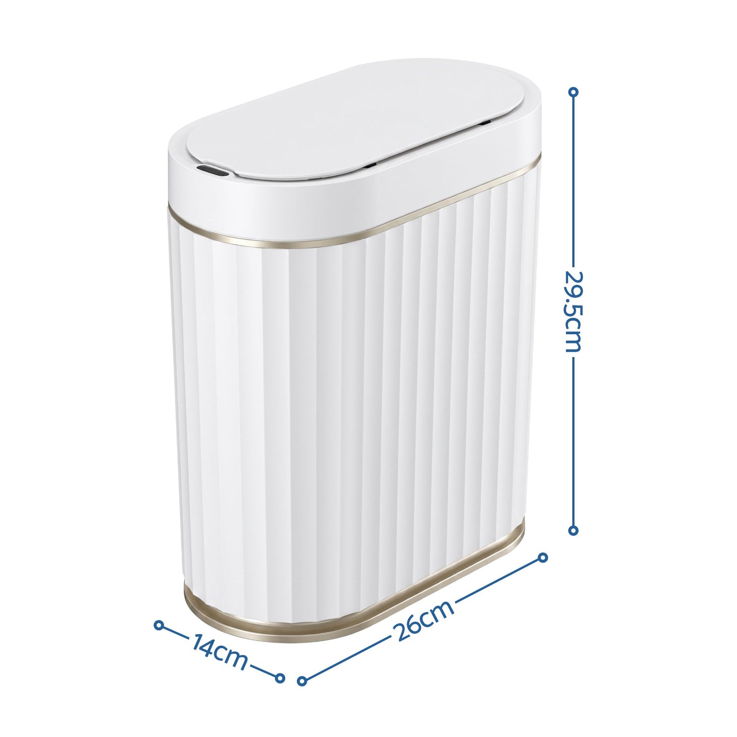 Devanti Sensor Bins 7L Motion Sensor Trash Can Slim Touchless Automatic Waste Bin White