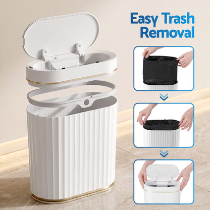 Devanti Sensor Bins 7L Motion Sensor Trash Can Slim Touchless Automatic Waste Bin White