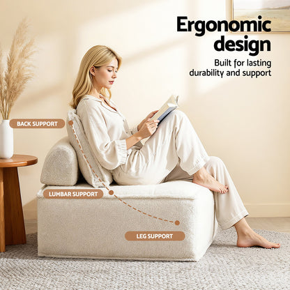 Artiss Floor Sofa Lounge Chair 4 Seater with Pillow