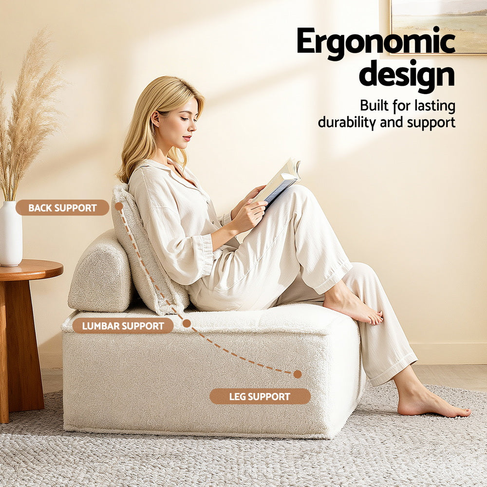 Artiss Floor Sofa Lounge Chair 5 Seater with Pillow