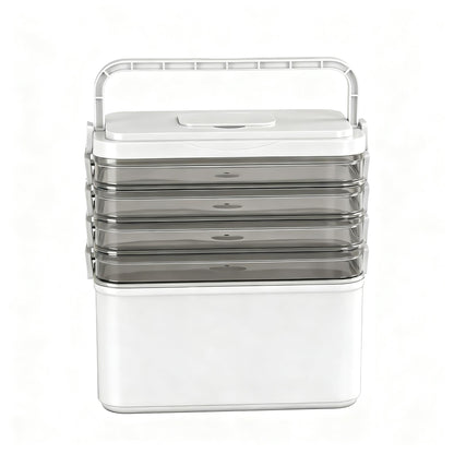 Artiss 5 Tier Portable Storage Box Detachable with Handles Plastic Clear
