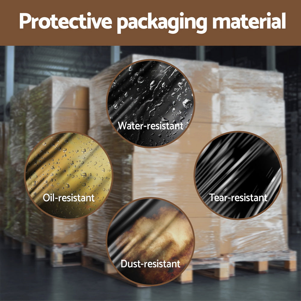 500mm x 400m Stretch Film Pallet Shrink Wrap 6 Rolls Package Use Plastic Black