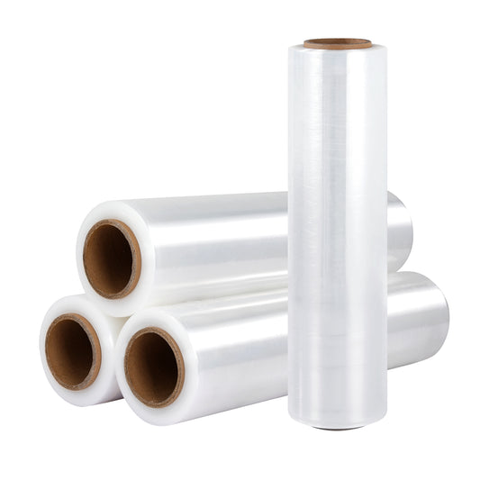 500mm x 400m Stretch Film Pallet Shrink Wrap 4 Rolls Package Use Plastic Clear