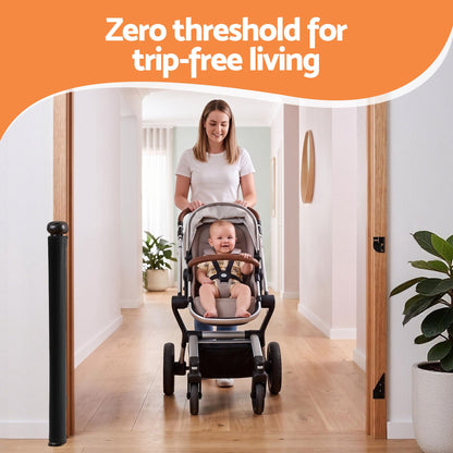 Keezi Retractable Gate Baby Gate Pet Safety Fence Extends up to 400cm Black