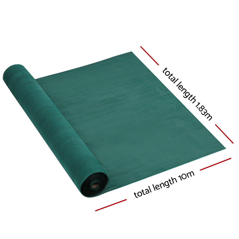 Instahut 30% Shade Cloth 1.83x10m Shadecloth Wide Heavy Duty Green