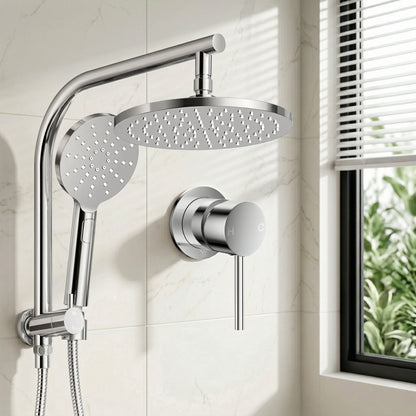 Cefito 9'' Rain Shower Head Set Handheld Round High Pressure Mixer Tap Chrome