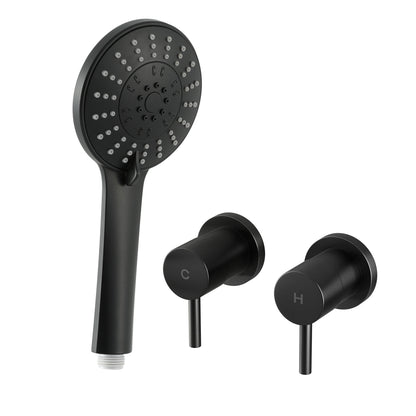 Cefito 4.5" Handheld Shower Head Round with Wall Twin Swivel Bathroom Tap