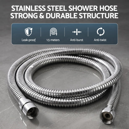 Cefito High-Pressure Shower Heads with Anti-burst 1.5m Hose & 304 S.S Rail, Ideal for Bathroom Upgrades and Pet Washing, 10 Inch Rain & 3-Function Combo