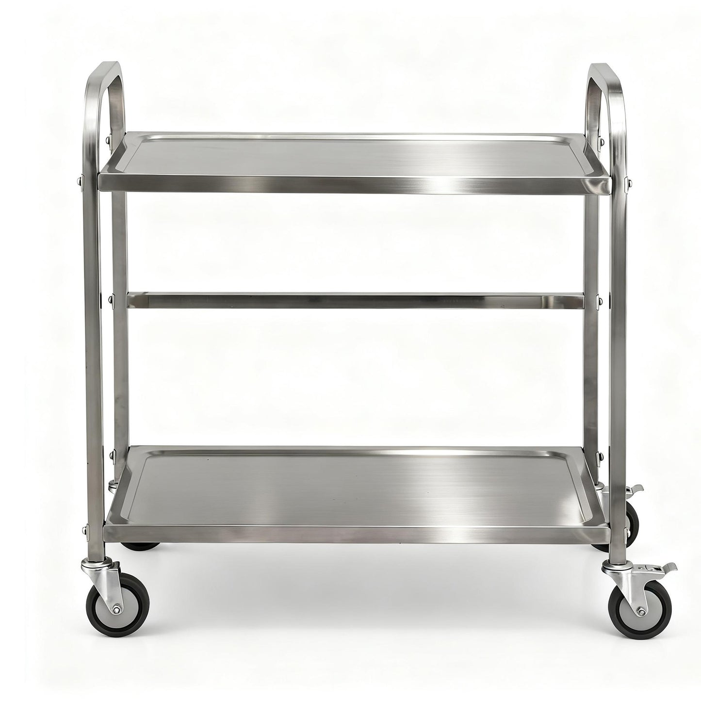 Cefito 2-Tier Stainless Steel Kitchen Trolley with Wheels 84x56x98cm