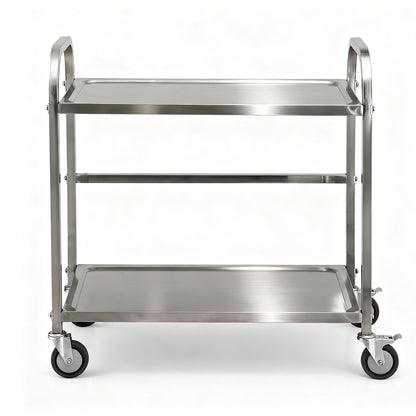 Cefito 2-Tier Stainless Steel Kitchen Trolley with Wheels 84x56x98cm
