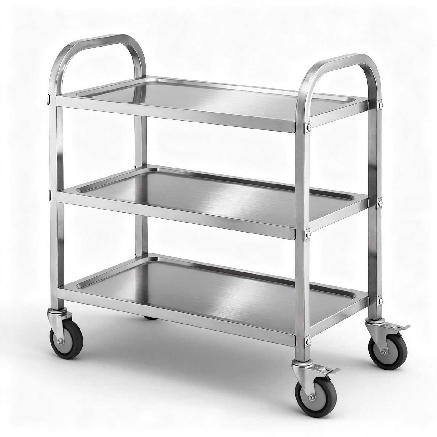 Cefito 3-Tier Stainless Steel Kitchen Trolley with Wheels 89X50X83cm