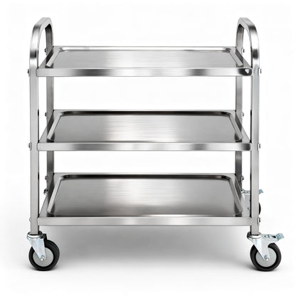 Cefito 3-Tier Stainless Steel Kitchen Trolley with Wheels 89X50X83cm