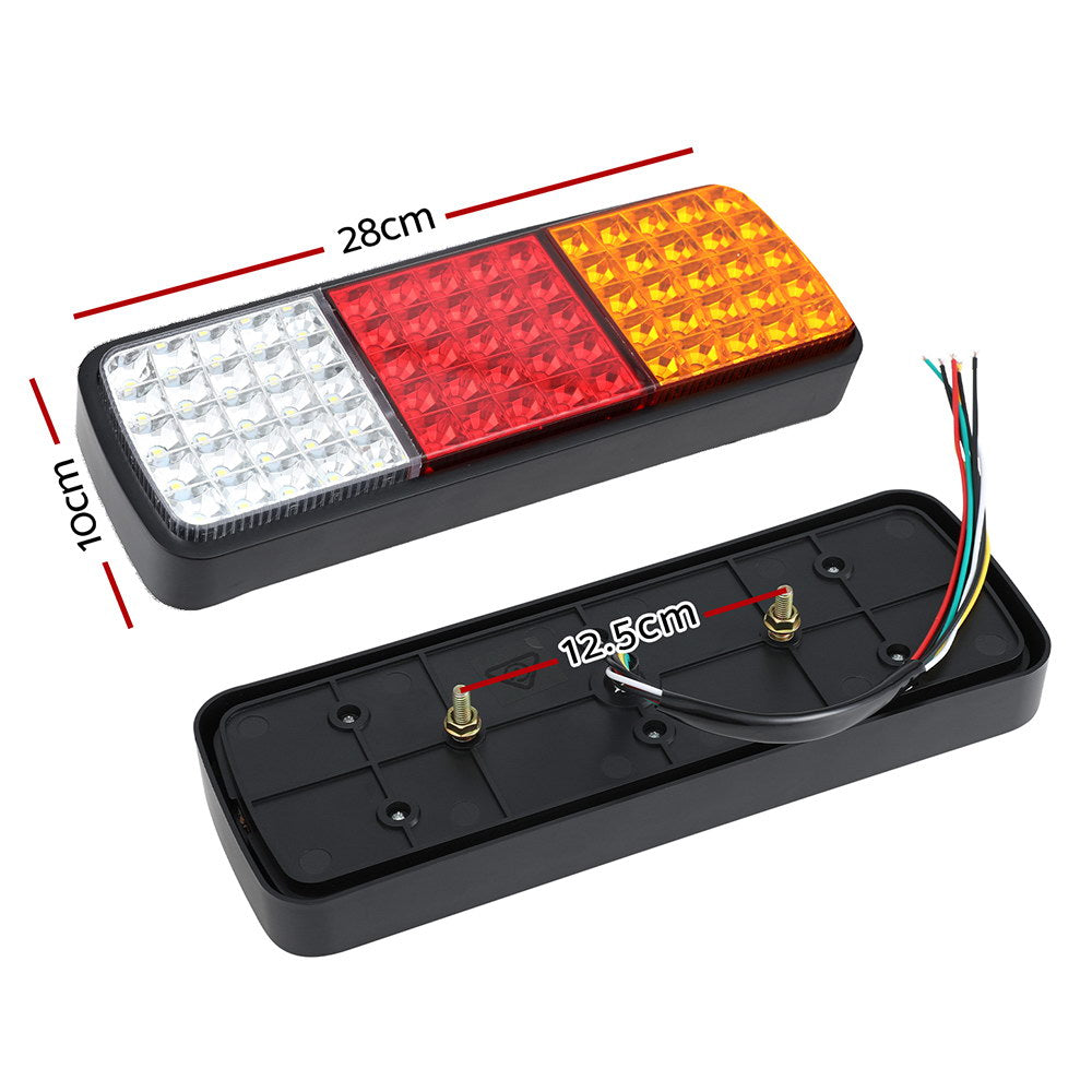 Giantz Pair 75 LED Tail Lights Stop Reverse Indicator 12V Ute Trailer Caravan Truck Boat