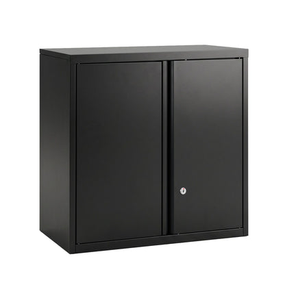Giantz Steel Tool Cabinet Wall Mount Adjustable Shelf Garage Storage Lockable Black