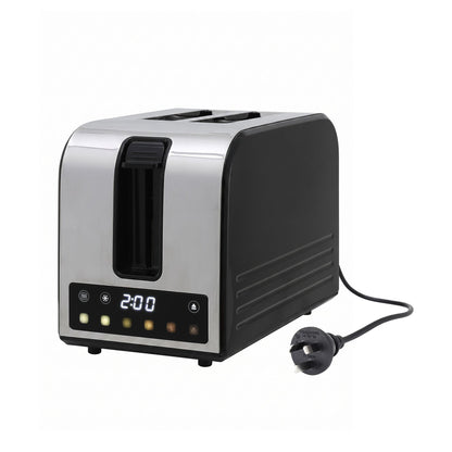 Devanti 2-Slice Toaster, LED Display 3.5cm Wide Slots 6 Browning Levels