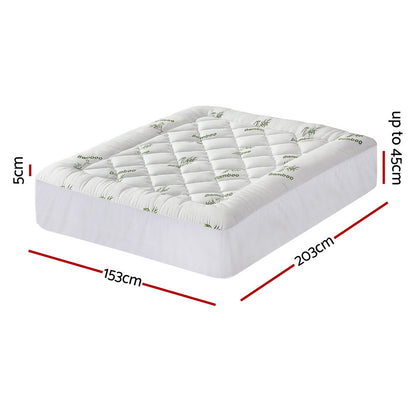 Giselle Mattress Topper 5cm Pillowtop toppers Bamboo Queen