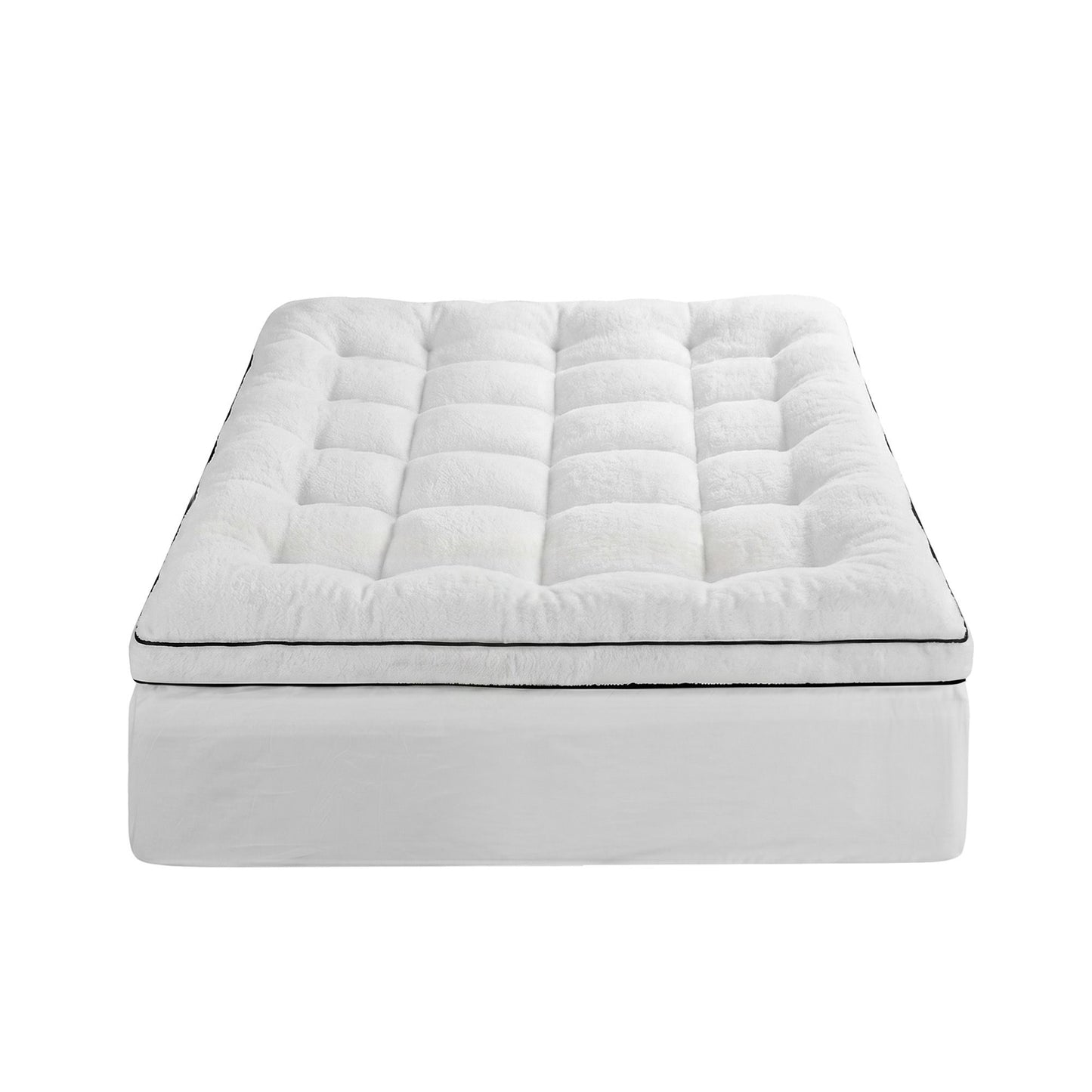 Giselle Bedding Single Mattress Topper 5cm Coral Fleece