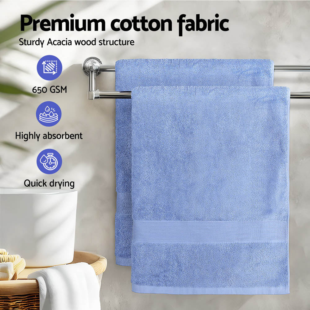 2 Pack Bath Sheets Set Cotton Extra Large Towel Blue