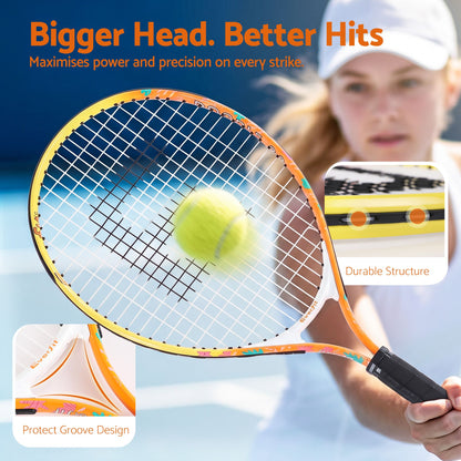 Everfit 23 Inch Tennis Racket Lightweight 200g for Adult and Junior Players Orange