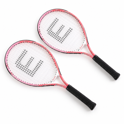 Everfit 23 Inch Tennis Racket Set of 2 Pack Lightweight Cushioned Grip Pink