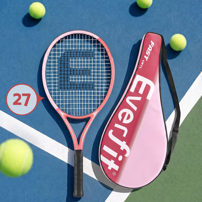 Everfit Tennis Racket Set 2 Pack 27 Inch Lightweight Cushioned Grip for Adults Pink