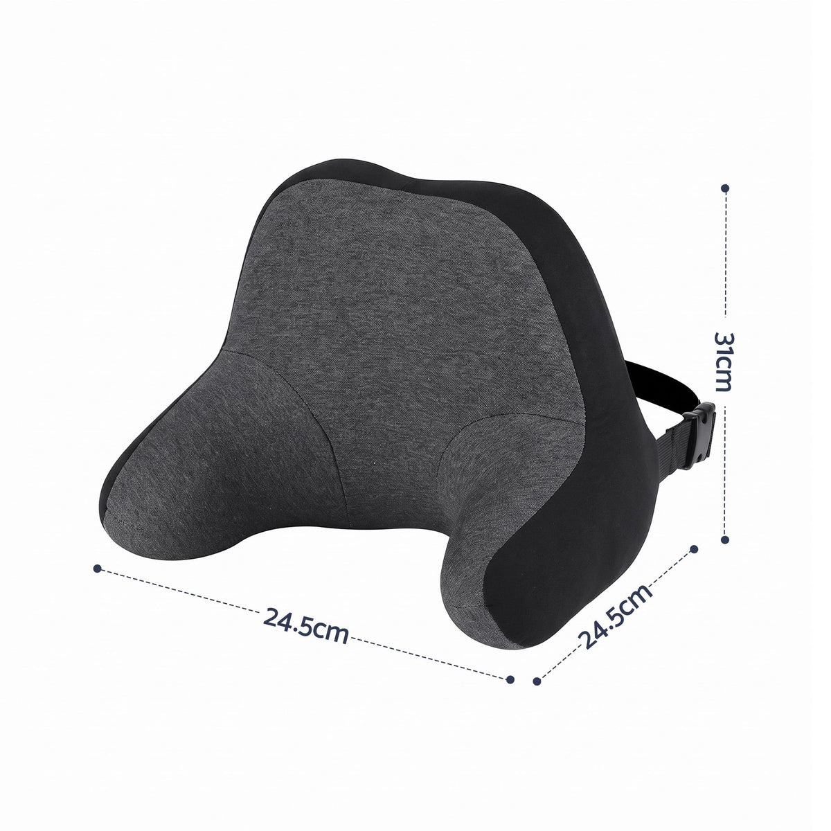 Wanderlite Travel Neck Pillow Portable for Airplane Memory Foam with Eyemask Earplugs Black