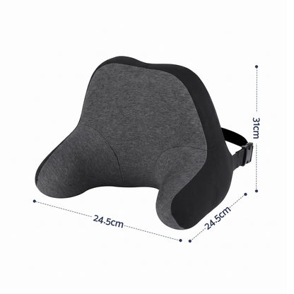 Wanderlite Travel Neck Pillow Portable for Airplane Memory Foam with Eyemask Earplugs Black