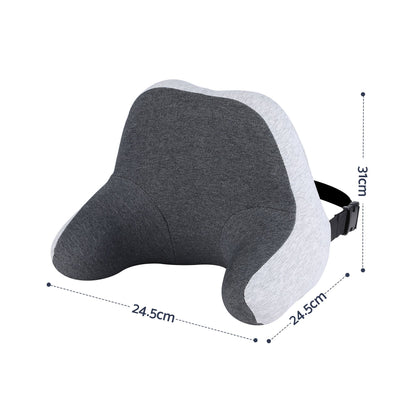 Wanderlite Travel Neck Pillow Portable for Airplane Memory Foam with Eyemask Earplugs Grey