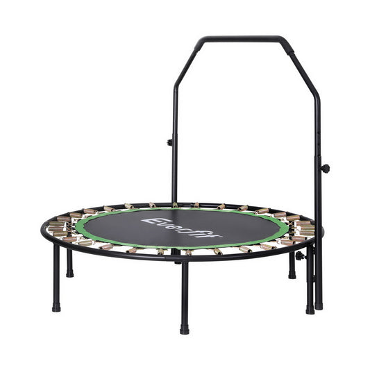 Everfit 48inch Round Fitness Trampoline Rebounder Adjustable Handrail Green