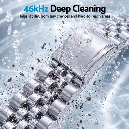Devanti Ultrasonic Jewellery Cleaner 46kHz 400ml Cleaning Machine with Stainless Steel Tank White