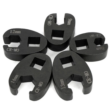 19pcs 3/8'' 1/2'' Flare Nut Crowfoot Crows foot Spanner Wrench Set Cr-Mo 8-32mm