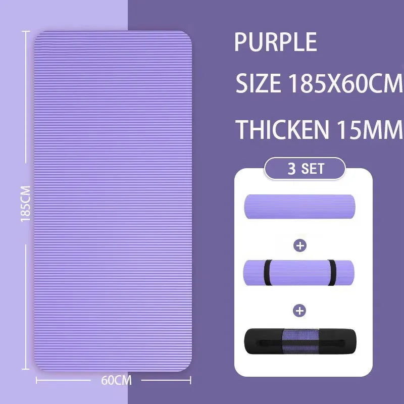 Thickened Anti-Slip Yoga Mat Exercise Pilates Foam Mat