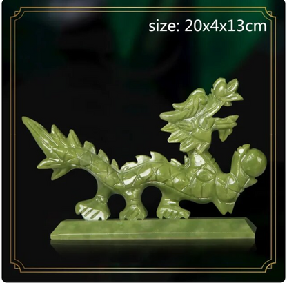 Feng Shui Elegance: Chinese Zodiac Dragon Jade Ornaments